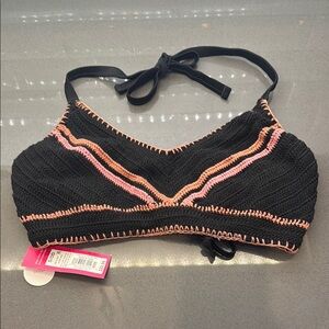 Target Xhilaration Crochet Bikini Top with Pink Trim